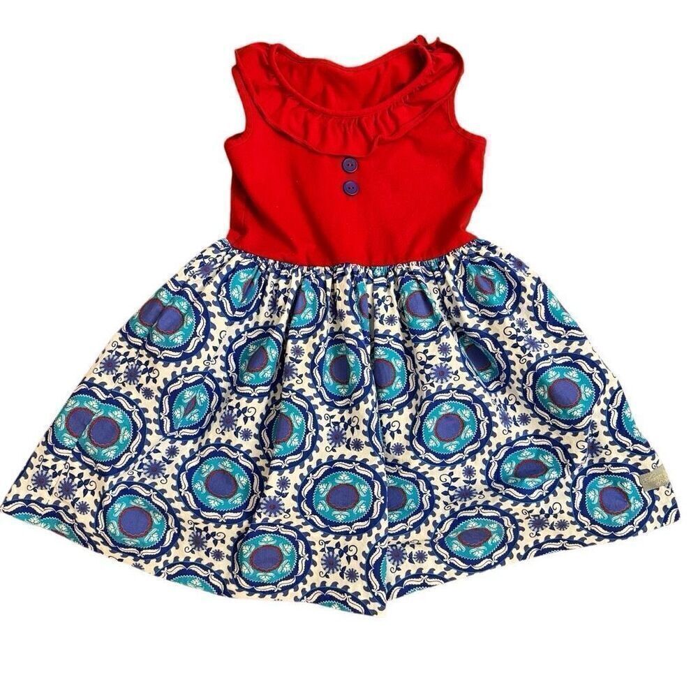 Eleanor Rose Georgia Dress Sleeveless Tank Dress Size 7-8 Red White Blue